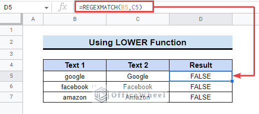 google sheets regexmatch case sensitive